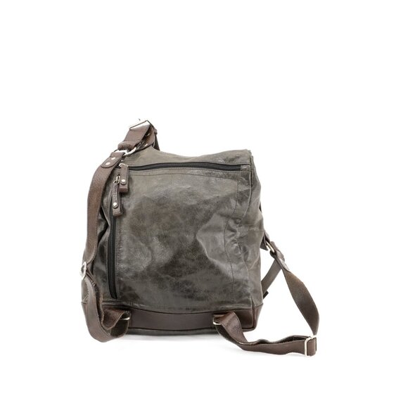 Vintage Leather Backpack Purse Unisex Rucksack Travel School Bag - Picture 6 of 8